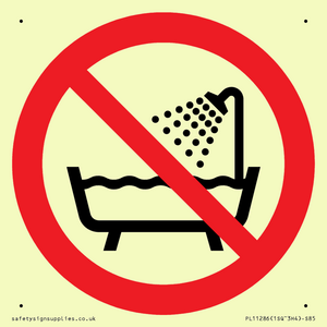 PL11286: P026 Prohibition: Do not use this device in a bathtub, shower, or water-filled reservoir