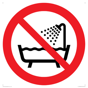 PL11286: P026 Prohibition: Do not use this device in a bathtub, shower, or water-filled reservoir