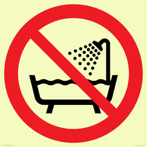 PL11286: P026 Prohibition: Do not use this device in a bathtub, shower, or water-filled reservoir
