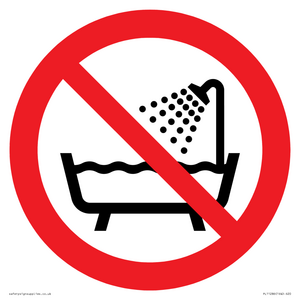 PL11286: P026 Prohibition: Do not use this device in a bathtub, shower, or water-filled reservoir
