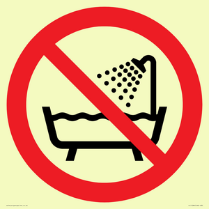 PL11286: P026 Prohibition: Do not use this device in a bathtub, shower, or water-filled reservoir