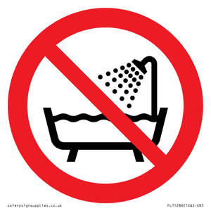 PL11286: P026 Prohibition: Do not use this device in a bathtub, shower, or water-filled reservoir