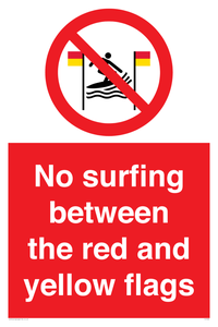 PL7456: No surfing between the red and yellow flags