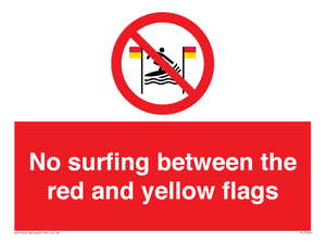 PL7456: No surfing between the red and yellow flags