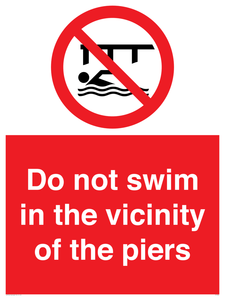 PL7464: Do not swim in the vicinity of the piers
