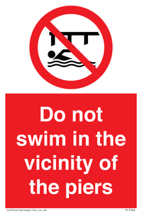 PL7464: Do not swim in the vicinity of the piers