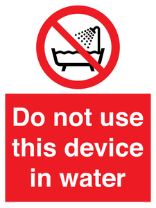 PL7642: Do not use this device in water