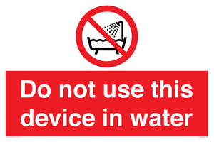 PL7642: Do not use this device in water