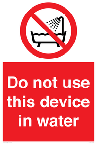 PL7642: Do not use this device in water