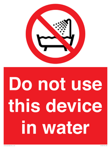 PL7642: Do not use this device in water