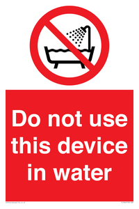 PL7642: Do not use this device in water