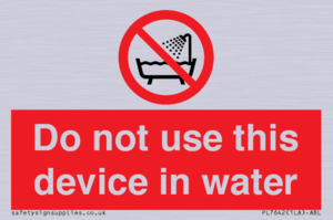 PL7642: Do not use this device in water