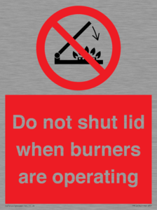 PM12634: Do not shut lid when burners are operating