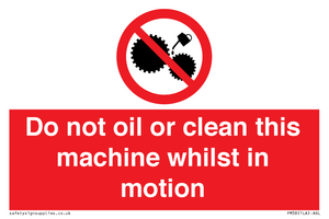 PM38: do not oil whilst in motion