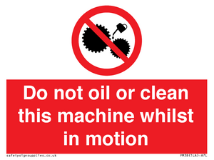 PM38: do not oil whilst in motion
