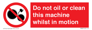 PM38: do not oil whilst in motion