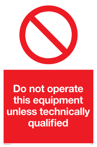 PM5352: Do not operate unless qualified