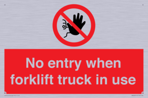 PM5695: No entry when forklift truck in use Prohibition Sign
