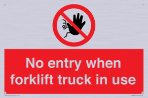 PM5695: No entry when forklift truck in use Prohibition Sign