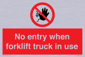 PM5695: No entry when forklift truck in use Prohibition Sign