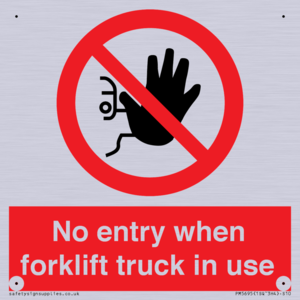PM5695: No entry when forklift truck in use Prohibition Sign