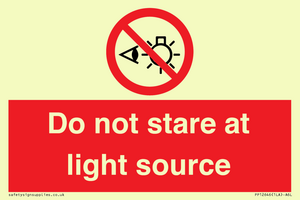 PP12646: Do not stare at light source