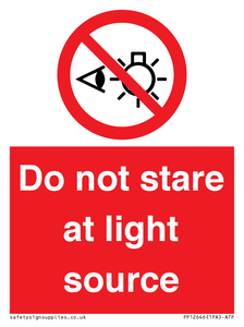 PP12646: Do not stare at light source