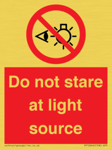 PP12646: Do not stare at light source