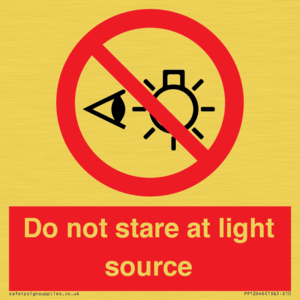 PP12646: Do not stare at light source