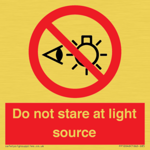 PP12646: Do not stare at light source