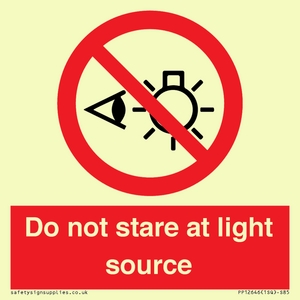 PP12646: Do not stare at light source