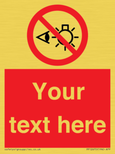 PP12670: Custom Prohibition: Do not stare at light source