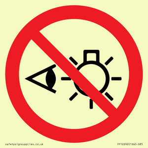 PP12692: Prohibition: Do not stare at light source