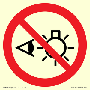PP12692: Prohibition: Do not stare at light source