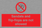 PP16771: Sandals and flip-flops are not allowed