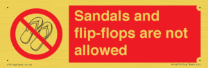 PP16771: Sandals and flip-flops are not allowed
