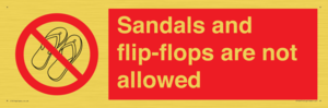PP16771: Sandals and flip-flops are not allowed