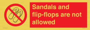 PP16771: Sandals and flip-flops are not allowed