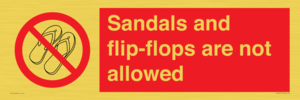 PP16771: Sandals and flip-flops are not allowed