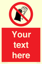 PP5201: Custom Do Not Wear Gloves Sign