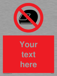 PP5210: Custom No Motorcycle Helmets Sign