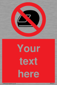 PP5210: Custom No Motorcycle Helmets Sign