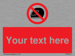 PP5210: Custom No Motorcycle Helmets Sign