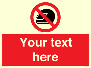 PP5210: Custom No Motorcycle Helmets Sign