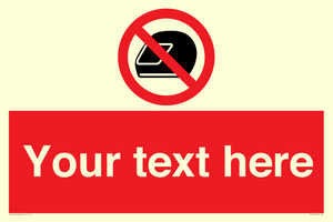PP5210: Custom No Motorcycle Helmets Sign