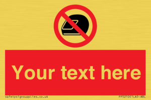 PP5210: Custom No Motorcycle Helmets Sign