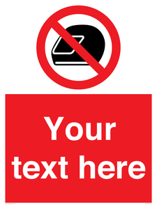 PP5210: Custom No Motorcycle Helmets Sign