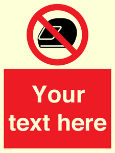 PP5210: Custom No Motorcycle Helmets Sign