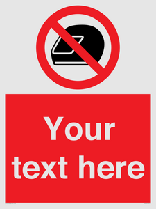 PP5210: Custom No Motorcycle Helmets Sign