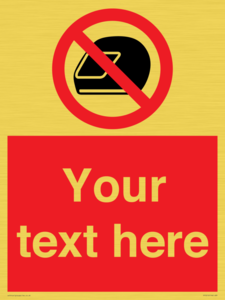 PP5210: Custom No Motorcycle Helmets Sign